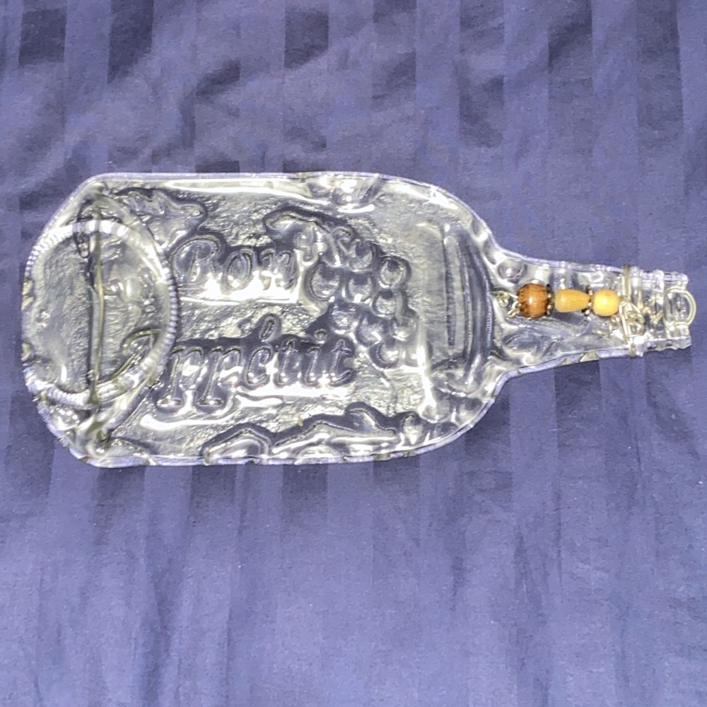 Hand-made pressed wine bottle “Bon Appétit”